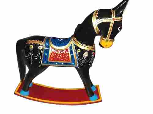 8mm Thick 0.6 Kilograms Paint Coated Decorative Wooden Rocking Horse