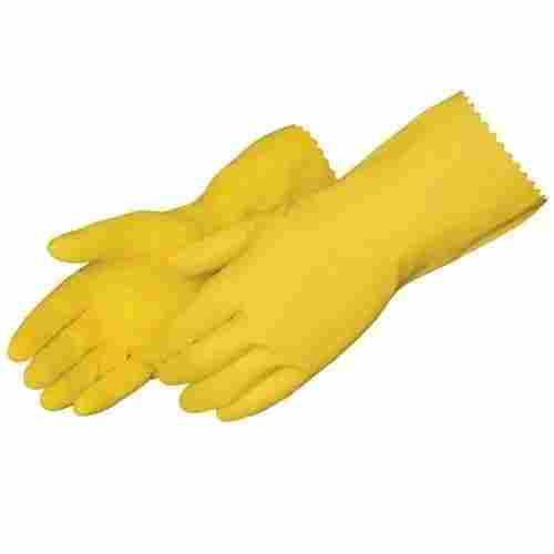 Abrasion Resistant Full Finger Style Beaded Cuff Plain Pattern Rubber Hand Gloves