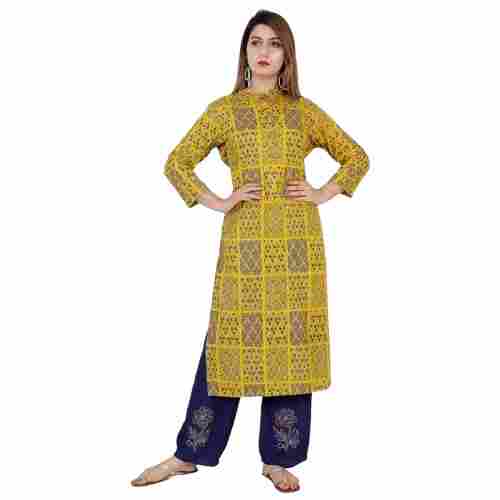 Rayon Printed Full Sleeves Washable Full Stitched Palazzo Suit For Ladies 