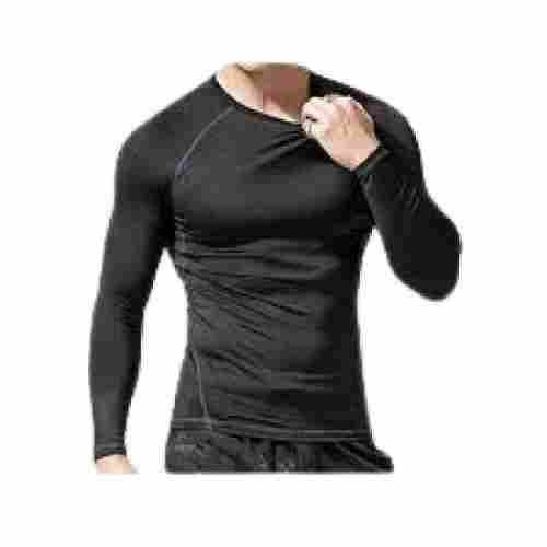Round Neck Full Sleeve Plain Polyester T Shirt For Men