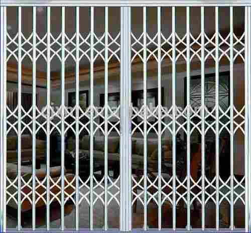 8 Feet Height Mild Steel Silver Collapsible Security Gate for Residential