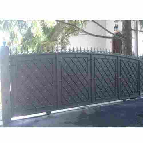 Black Paint Coated Surface Mild Steel Body Folding Gate for Factory