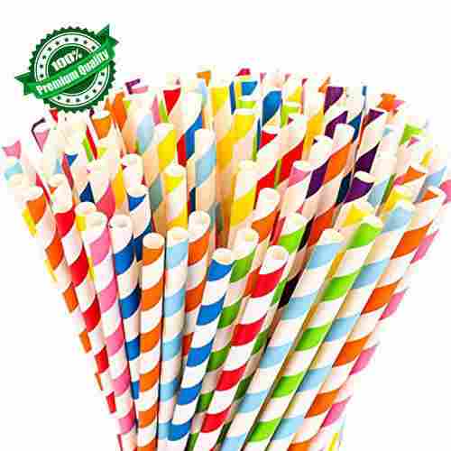 Multicolored Round Paper Straw For Event And Party Supplies