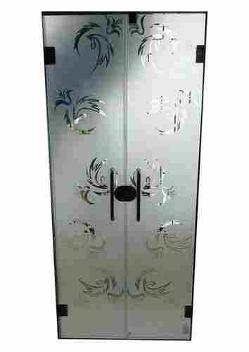Modern Trendy Decorative Laminated Hinged Double Glass Door
