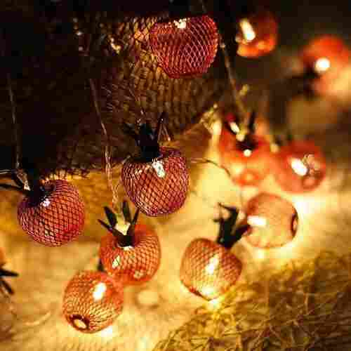 X4Cart Cherry Red Metal String LED Light 14 LED 3 Meter Metal Fairy Lights for Diwali, Home Decoration Wall Hanging Light (Plug-in, Warm White)