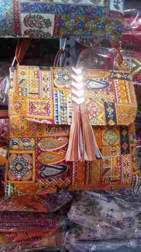 Adjustable Strap Ikkat Prints Ladies Casual Cotton Handbag