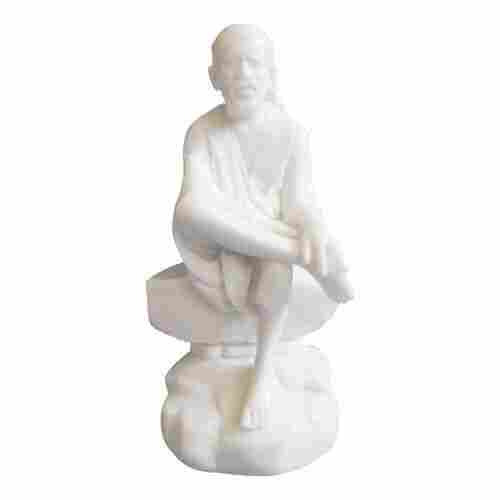 Handmade and Painted Decorative Marble Sai Baba Statue - Size 12 Inch