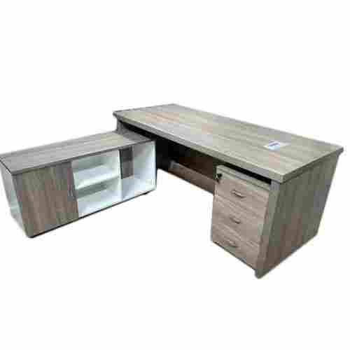 Modern And Indian Style Polished Machine Cutting Wood L Type Office Table