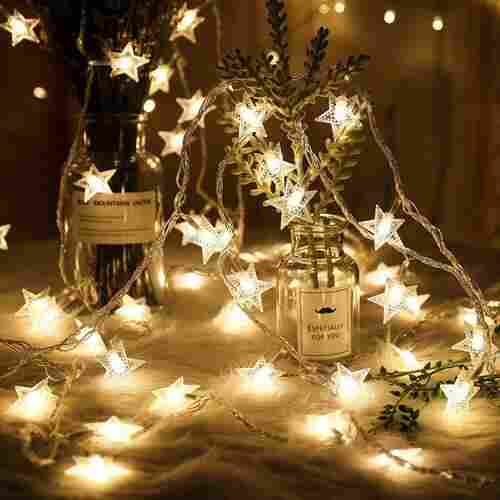 X4cart Mini Star String Light 3 Meter 16 Led Rice Light For Indoor Outdoor Decoration Water Proof Fairy Star Light For Christmas Festival Home Party Decoration (Warm White, Plug-In)