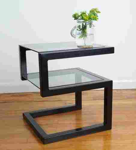 Modular Decorative Iron Center Table With Glass Top For Home, Office