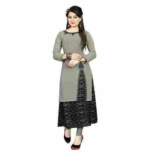 Washable And Casual Wear 3/4th Sleeve Printed Cotton Kurtis For Ladies 