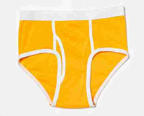 Hand Washable Yellow Mens Cotton Plain Brief, All Size Available