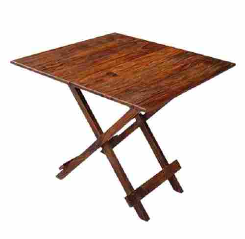 Non-Foldable One-Piece Square Teak Wood Table
