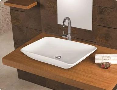 Multi Colour Rectangular Plain White Ceramic Wash Basins For Home And Hotel Usage