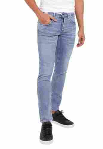 Mens Plain Casual Wear Blue Denim Jeans