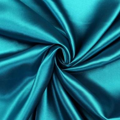 Blue Light Weight Shrink Resistance Polyester Satin Dyed Fabric For Garments