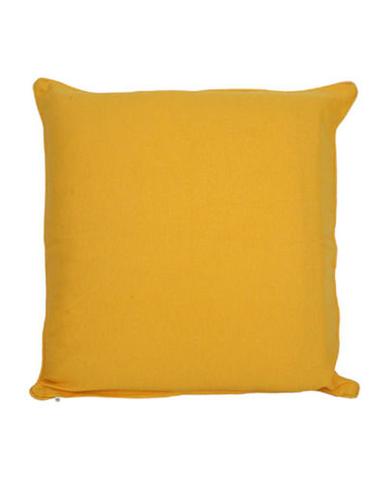 Yellow 24X24 Inches Zipper Closure Plain Dyed Soft Washable Cotton Cushion Cover