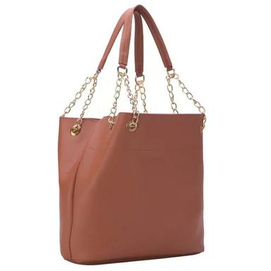 Brown Zipper Closure Rectangular Modern Design Pu Leather Ladies Shoulder Bags