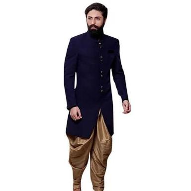 Indian Cotton And Silk Full Sleeves No Fade Boys Sherwani For Wedding Season