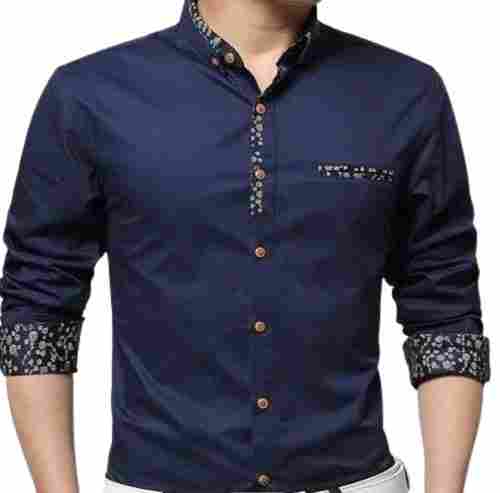 Party Wear Full Sleeves Straigth Collar Plain Dyed Cotton Designer Men Shirt