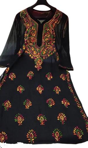 Party Wear Traditional Washable Quick Dry Chiffon Kurti Bust Size: 40 Inch (In)