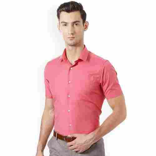 Comfortable Casual Wear Plain Dyed Cotton Half Sleeve Shirt For Mens 