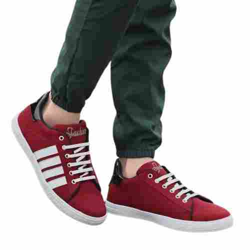 Comfortable Round Plain Casual Wear Lace-up Canvas Shoes For Men
