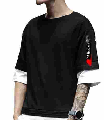O Neck Short Sleeves Plain Medium Size Clifton T Shirt For Mens