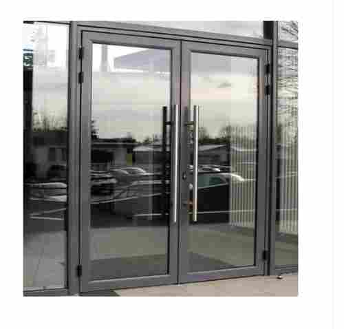 Centre Lock Handle Rectangular Modular Wood Aluminium Glass Door For Office Use