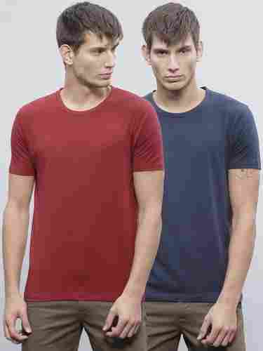 Mens Casual Short Sleeve Cotton Lycra T Shirt, Set Of 2 Piece
