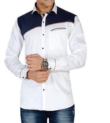 Mens Regular Fit Full Sleeves Plain Cotton Shirt For Casual Wear