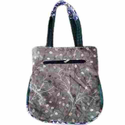 Printed Design Cotton Hand Bags With Zipper Closure
