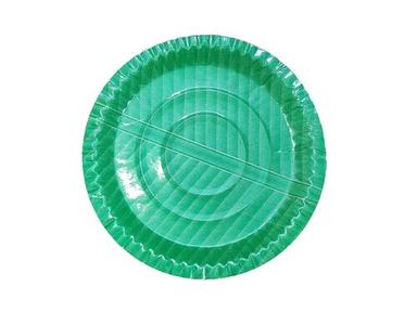 Disposable Round Green Paper Plate Used For Event, Party And Utility Dishes