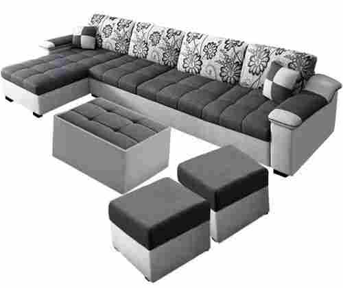 8 Seater LHS L Shape Sofa Set with 1 Centre Table and 2 Puffy