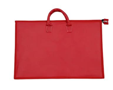 Red Plain Dyed Washable Polyester Zipper Closure Wedding Album Bag