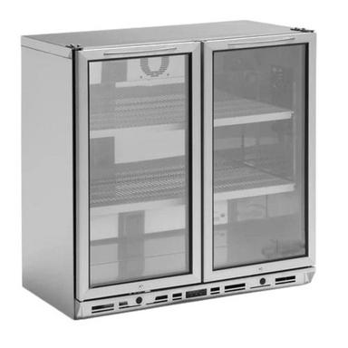 100 Watt 220 Voltage Stainless Steel Body Double Door Display Refrigerator Capacity: 30 Liter/Day