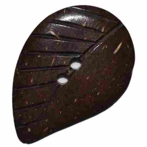 Flatback Style Leaf Shaped 20mm Polished 2 Holes Coconut Shell Button