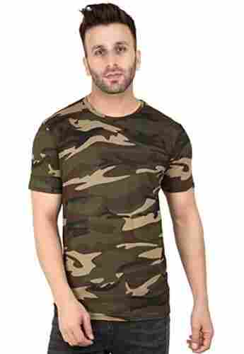 Short Sleeves Round Neck Soft Skin Friendly Cotton Camouflage T Shirt