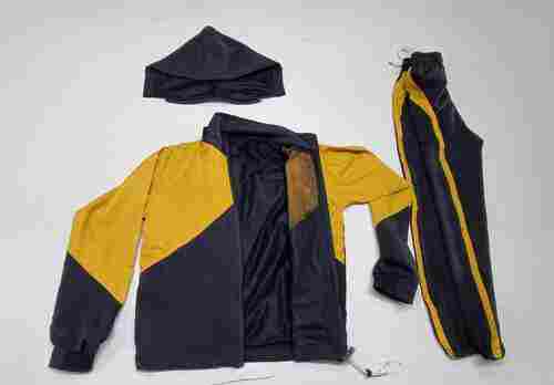 Black And Yellow Casual Mens Full Sleeve Tracksuit With Hoodies