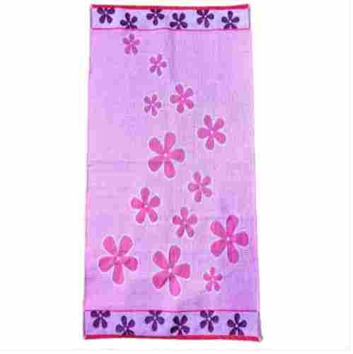 Knitted Technique Flowery Prints Rectangular Printed Cotton Towel For Homes And Hotels 