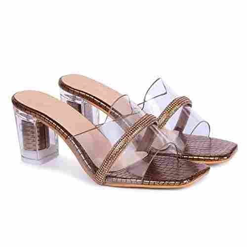 Transparent Party Wear Plastic And PU High Heel Fancy Sandal