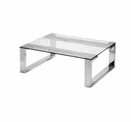 121.9x91.4x45.7 Cm Modern Stainless Steel Glass Table For Living Room 