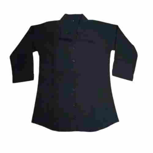 Full Sleeve Button Closure Plain Cotton Formal Shirt For Women 