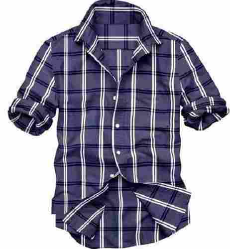 Full Sleeves Checked Pattern Cotton Shirt For Men