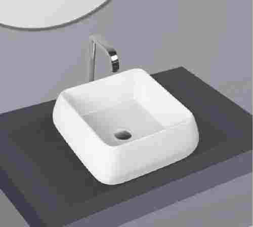 Ceramic White Table Top Wash Basin With Square Shape