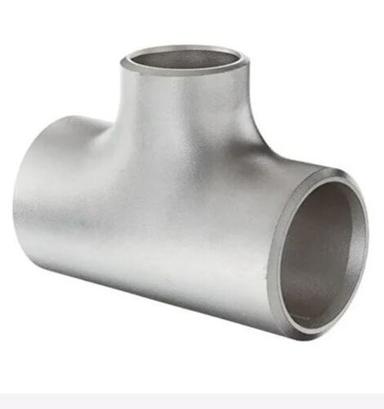 Silver 88 Mm Galvanized Polished Finish Stainless Steel Seamless Tee