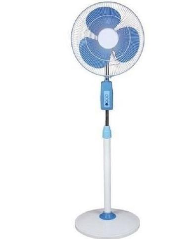 White And Blue Floor Standing Metal Made Electrical Pedestal Fan
