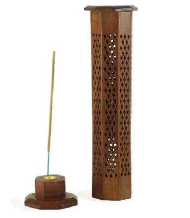 Brown 10X10X5 Cm Light Weight Decorative Wooden Incense Holder