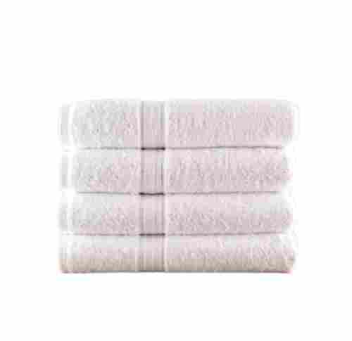 Plain Dyed Rectangular Knitted Regular Size Soft White Cotton Hotel Towels