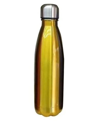 Golden 500 Ml Polished Finish Plain Screw Cap Stainless Steel Water Bottle 